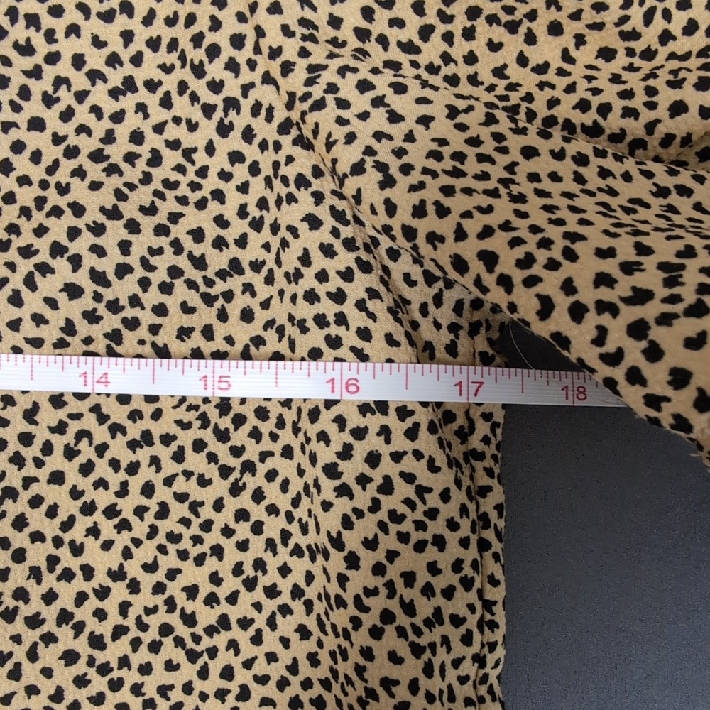 Jones New York Animal Print Puff Sleeve V-Neck Blouse XS - Picture 15 of 15